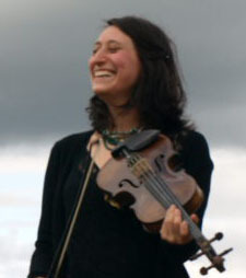 Smiling fiddle player